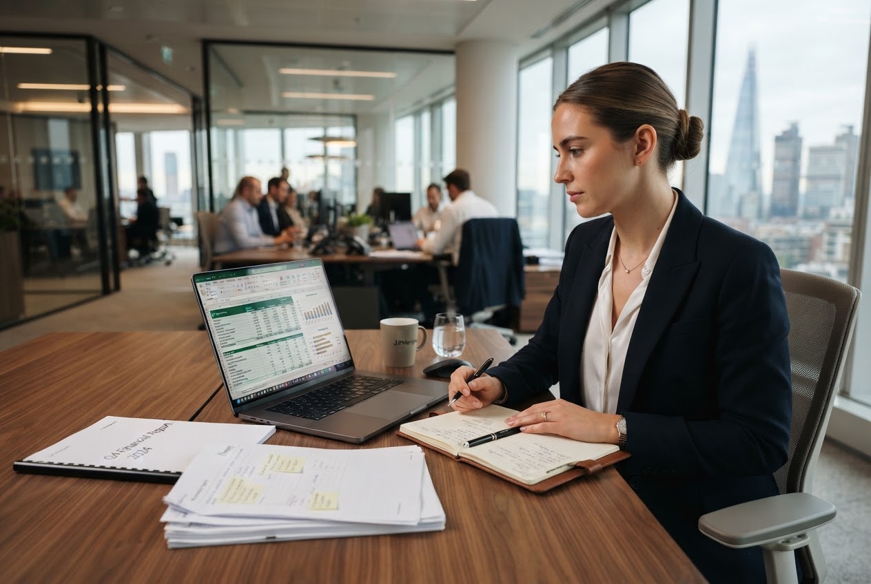 Finance team working on accounts